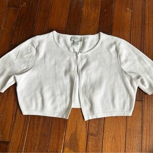 LOFT Ivory Knit Shawl Cardigan